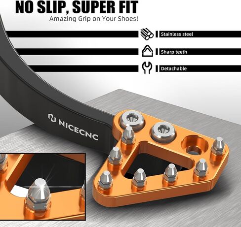 NICECNC Black and Orange CNC Motorcycle Brake Lever Brake Pedal Compatible with Husqvarna 701 Enduro/701 Supermoto 2016-2019, 690 Enduro R/690 SMC R 2011-2018, 7075 Aluminum, Anodized in Saudi Arabia