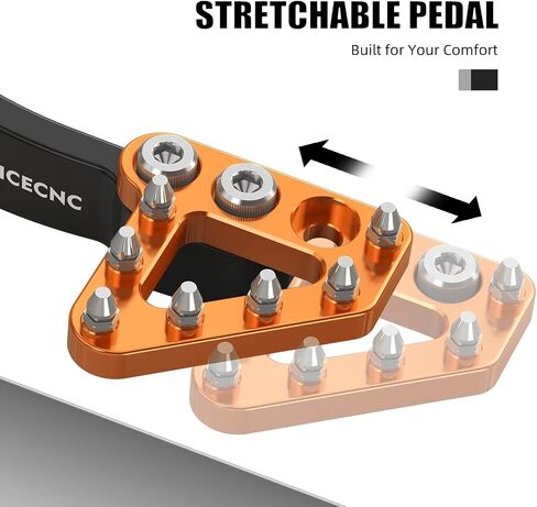 NICECNC Black and Orange CNC Motorcycle Brake Lever Brake Pedal Compatible with Husqvarna 701 Enduro/701 Supermoto 2016-2019, 690 Enduro R/690 SMC R 2011-2018, 7075 Aluminum, Anodized in Saudi Arabia