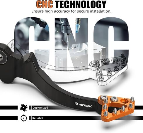 NICECNC Black and Orange CNC Motorcycle Brake Lever Brake Pedal Compatible with Husqvarna 701 Enduro/701 Supermoto 2016-2019, 690 Enduro R/690 SMC R 2011-2018, 7075 Aluminum, Anodized in Saudi Arabia