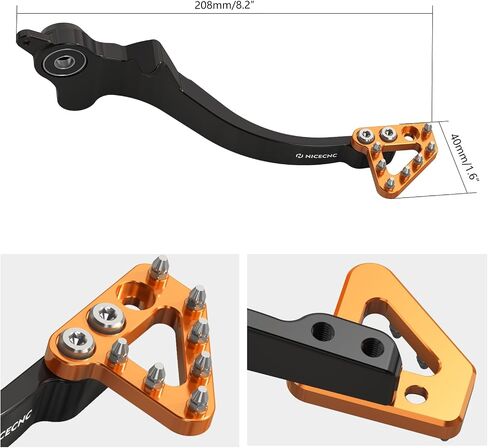 NICECNC Black and Orange CNC Motorcycle Brake Lever Brake Pedal Compatible with Husqvarna 701 Enduro/701 Supermoto 2016-2019, 690 Enduro R/690 SMC R 2011-2018, 7075 Aluminum, Anodized in Saudi Arabia