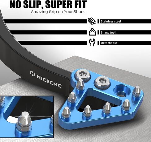 NiceCnc Black and Blue CNC دراجة نارية فرامل فرامل فرامل باك باك باكس متوافقة مع Husqvarna 701 Enduro/701 Supermoto 2016-2019 ، 690 Enduro R/690 SMC R 2011-2018 ، 7075 الألومنيوم ، Anodize in Saudi Arabia