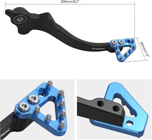 NiceCnc Black and Blue CNC دراجة نارية فرامل فرامل فرامل باك باك باكس متوافقة مع Husqvarna 701 Enduro/701 Supermoto 2016-2019 ، 690 Enduro R/690 SMC R 2011-2018 ، 7075 الألومنيوم ، Anodize in Saudi Arabia
