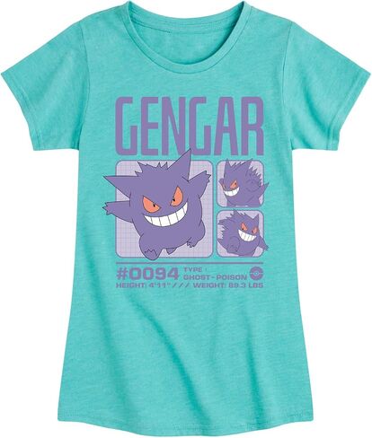 Pokémon - Stats Pastel Gengar - فتيات مزودات تي شيرت قصير الأكمام in Kuwait