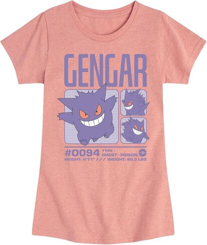 Pokémon - Stats Pastel Gengar - فتيات مزودات تي شيرت قصير الأكمام in Kuwait