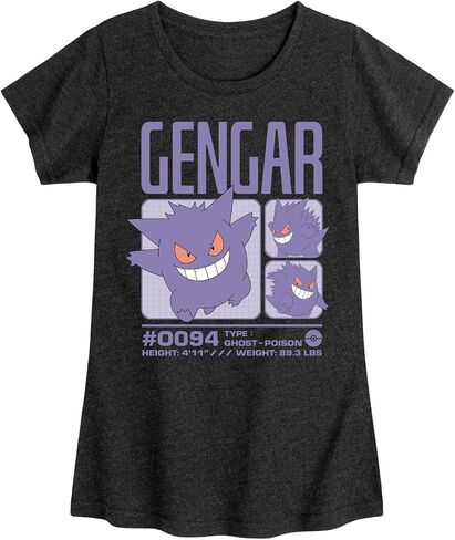 Pokémon - Stats Pastel Gengar - فتيات مزودات تي شيرت قصير الأكمام in Kuwait