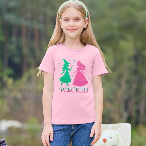 Girl Musical Shirt Magical Witch and Princess T Shirts Glitter Sparkle Pink Green Tees Movie Short Sleeve Tops in Kuwait
