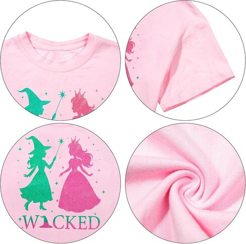 Girl Musical Shirt Magical Witch and Princess T Shirts Glitter Sparkle Pink Green Tees Movie Short Sleeve Tops in Kuwait