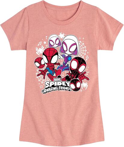 Marvel Spider -Man وأصدقائه المذهلين - ملصقات أصدقاء Spidey - Toddler and Youth Girls Tee Tee Short in Saudi Arabia