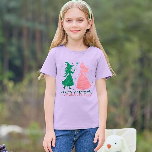 Girl Musical Shirt Magical Witch and Princess T Shirts Glitter Sparkle Pink Green Tees Movie Short Sleeve Tops in Kuwait