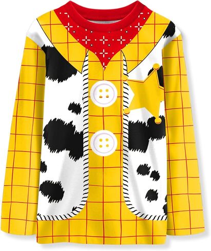 Unisex Kids Halloween Funny Long Sleeve Tee Shirts Cute Print Striped Top 4-14 Years in Saudi Arabia