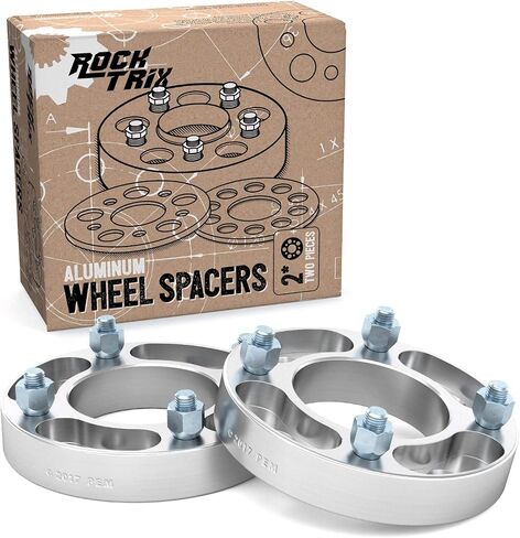RockTrix - 1 inch ATV Wheel Spacers (4x110, 74mm Bore, 10x1.25 Studs Nuts) Compatible with Honda Yamaha Suzuki Bombardier (Read Listing for Year Model Info) UTV V4 25mm Silver 2pcs in Saudi Arabia