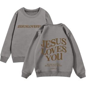 Jesus Loves You Crewneck Sweatshirt for Boys and Girls Casual Pullover Soft Unisex Casual Top in Kuwait