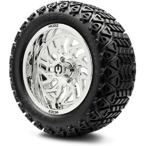 Modz® Carnage Black Ball Mill 14 "Golf Cart Wheels و Arisun X-Trail (23x10-14) Dot All-Terrain Golf Cart Cart Combo-مجموعة من 4 in Kuwait