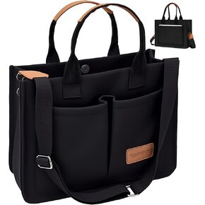 Large Canvas Tote Bag for Women, Crossbody Purse Handbag Shoulder Totes Bags (Black) in Saudi Arabia