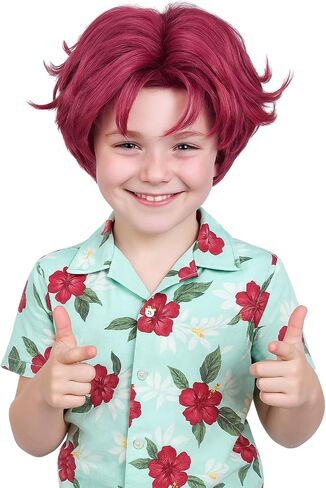 Short Green Synthetic Hair Costume Wig with 2 PCS Tattoos – Natural Looking Cosplay Wigs for Halloween Party, Cosplay Events (Green) in Kuwait