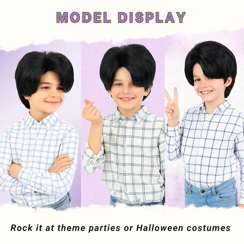 Short Green Synthetic Hair Costume Wig with 2 PCS Tattoos – Natural Looking Cosplay Wigs for Halloween Party, Cosplay Events (Green) in Kuwait