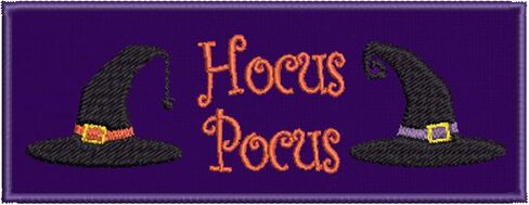 Hocus Pocus 4" Embroidered Patch Iron-On/Sew-On Funny Halloween Humor Decorative Applique Vest Jacket Jeans Clothing Costume Custom Name Badge Emblem Retro Witch Broom Magic Trick or Treat Spider in Saudi Arabia