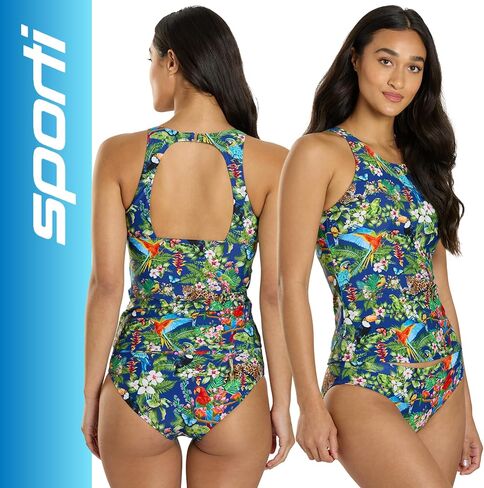 نساء رياضيات عالية الرقبة Tankini قمم - قمم الاستحمام للنساء - أدوات سباحة للدبابات الرياضية مع دعم حمالة الصدر على الرف in Saudi Arabia