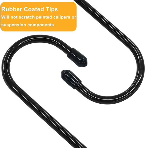 2 Pcs Brake Caliper Hanger Hooks, Steel Brake Caliper Hangers, Rubber Tips with Powder Coated, Work for Braking, Bearing, Axle and Suspension (Black) in Kuwait