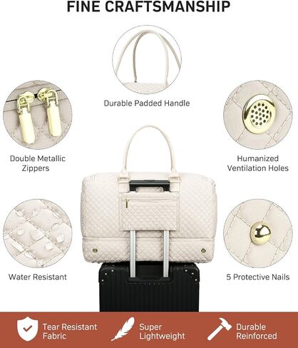 Travel Duffle Bag, Weekender Bags for Women with Shoe Compartment, Overnight Bag with Toiletry Bag, Carry On Duffel Bags For Airplanes, Yoga Gym Duffel Bag, Black in Saudi Arabia