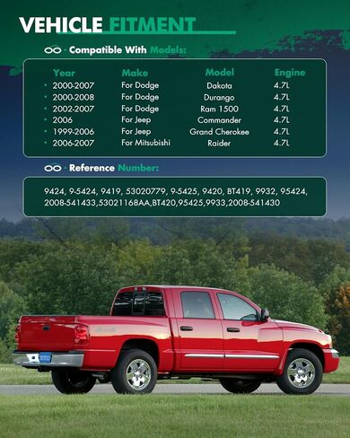 SCITOO 9-5424 BT419 Engine Timing Chain Kit Replaces for Dodge Dakota for Dodge for Durango for Dodge Ram 1500 for Jeep Commander for Jeep Grand for Cherokee for Mitsubishi Raider 1999-2008 4.7L in Saudi Arabia