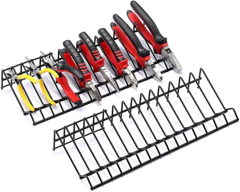 2 PCS Plier Organizer Drawer Storage Rack for 30 Pliers, Metal Plier Wrench Cutter Organizer for Tool Box Drawer, Tool Box Storage Organization Holder, Car Accessories in Saudi Arabia