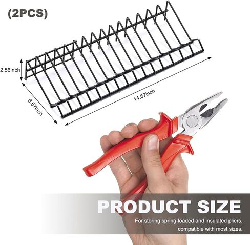 2 PCS Plier Organizer Drawer Storage Rack for 30 Pliers, Metal Plier Wrench Cutter Organizer for Tool Box Drawer, Tool Box Storage Organization Holder, Car Accessories in Saudi Arabia