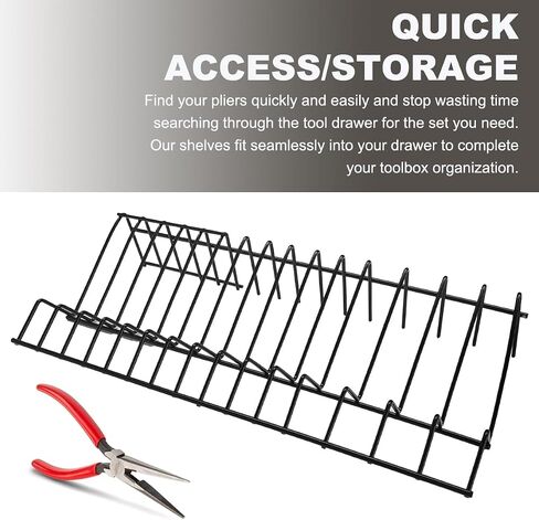 2 PCS Plier Organizer Drawer Storage Rack for 30 Pliers, Metal Plier Wrench Cutter Organizer for Tool Box Drawer, Tool Box Storage Organization Holder, Car Accessories in Saudi Arabia