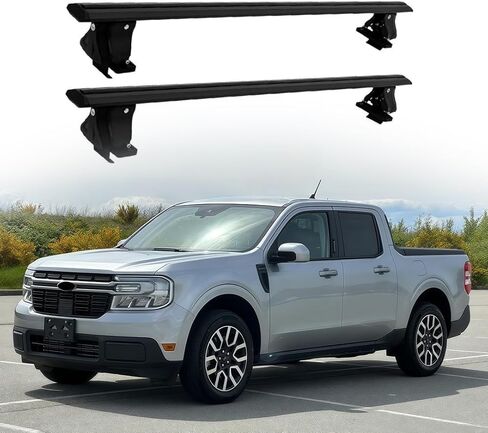 2pcs ألومنيوم سبيكة قفل القفل يناسب Ford Maverick 2022-2024 2025 قضبان الصليب حامل السيارة سقف رف رف رف على السطح (الأسود) in Kuwait
