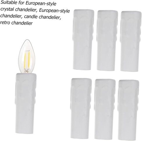 Luxshiny 6pcs الأكمام شمعة الثريا أغطية مقبس شمعة تقليص لأغطية البديل قاعدة الشمعدانات لتركيبات الإضاءة الأنيقة لديكور المنزل in Kuwait