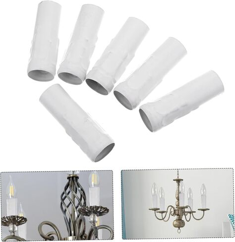 Luxshiny 6pcs الأكمام شمعة الثريا أغطية مقبس شمعة تقليص لأغطية البديل قاعدة الشمعدانات لتركيبات الإضاءة الأنيقة لديكور المنزل in Kuwait