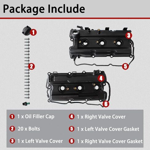 أغطية صمام الزوج مع حشيات تناسب Nissan Frontier Pathfinder Xterra NV1500 NV2500 NV3500 2005-2021 4.0L V6 استبدال# 13264-EA200 13264-EA210 in Saudi Arabia