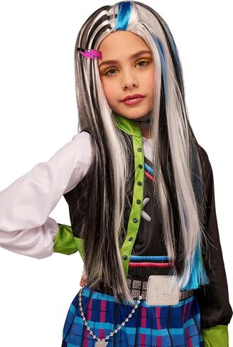 Inspirit Designs Monster High Kids Frankie Stein Wig | مرخص رسميا | زي Cosplay | مجموعة مجموعة متعددة الألوان in Kuwait