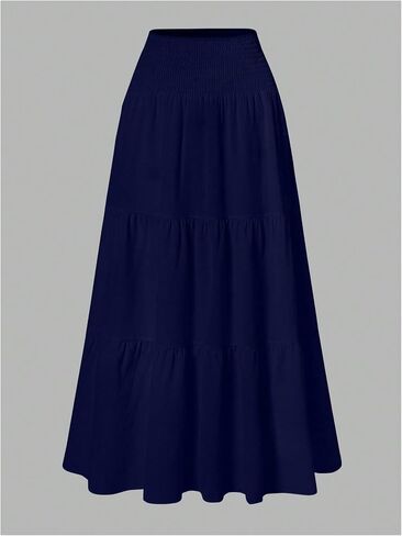 Soly Hux Women's High Pherened Summer Boho A Line Tier Maxi Skirt Flowy Long Chofl in Kuwait