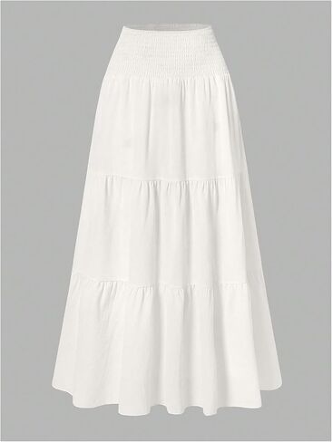 Soly Hux Women's High Pherened Summer Boho A Line Tier Maxi Skirt Flowy Long Chofl in Kuwait