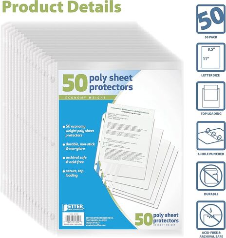 Better Office Products Sheet Protectors, 100 Count (81450) in Saudi Arabia