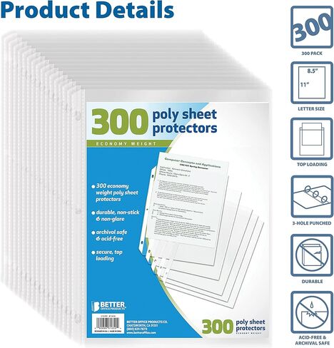 Better Office Products Sheet Protectors, 100 Count (81450) in Saudi Arabia