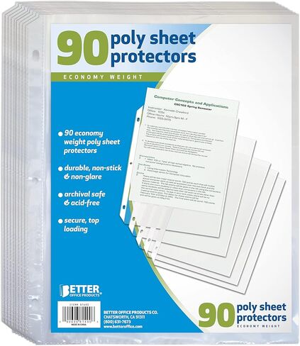 Better Office Products Sheet Protectors, 100 Count (81450) in Saudi Arabia