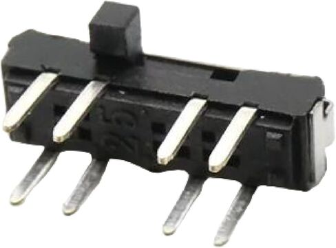 Micro-Power PCB Slide Switch, Black and Silver, 2-3 Position, Single and Double Row, Horizontal Mount, 10 Pack (MSS-22D18) in Saudi Arabia