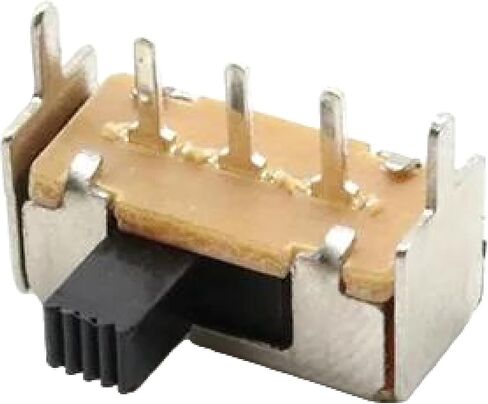 Micro-Power PCB Slide Switch, Black and Silver, 2-3 Position, Single and Double Row, Horizontal Mount, 10 Pack (MSS-22D18) in Saudi Arabia