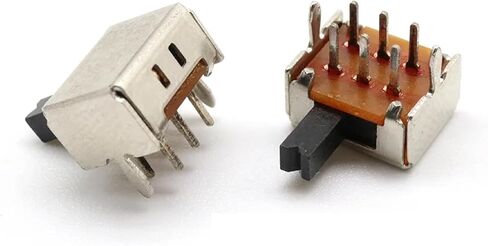 Micro-Power PCB Slide Switch, Black and Silver, 2-3 Position, Single and Double Row, Horizontal Mount, 10 Pack (MSS-22D18) in Saudi Arabia