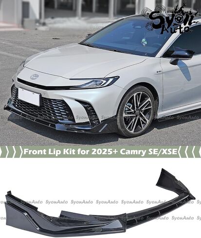 لـ 2025+ Toyota Camry v Style Black Black 3 PCS Front Pumper Lip Flitter Kit in Kuwait