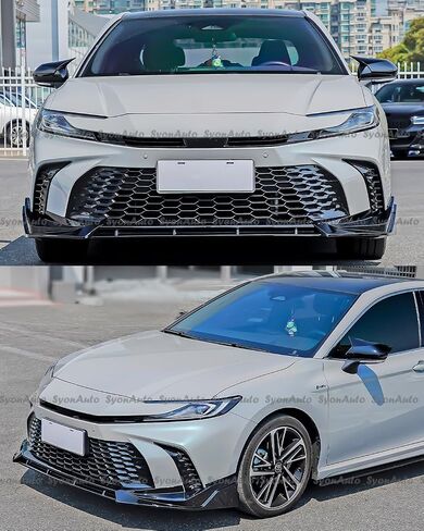 لـ 2025+ Toyota Camry v Style Black Black 3 PCS Front Pumper Lip Flitter Kit in Kuwait
