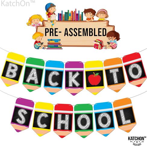 KatchOn, Crayon Banner for Back To School Decorations - 10 Feet, No DIY | Welcome Back To School Banner | Back To School Crayon Decorations | Back To School Backdrop, First Day Of School Decorations in Saudi Arabia