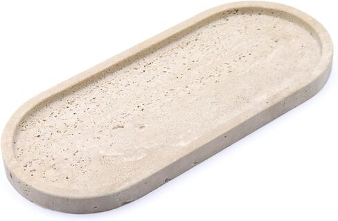 Natural Marble Tray, Oval Vanity Decorative Tray for Bathroom Counter, Countertop Stone Organizer, Catchall Tray for Kitchen, Perfume, Candles, Jewelry Dish Decorative Tray in Saudi Arabia