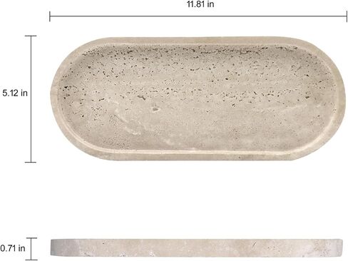Natural Marble Tray, Oval Vanity Decorative Tray for Bathroom Counter, Countertop Stone Organizer, Catchall Tray for Kitchen, Perfume, Candles, Jewelry Dish Decorative Tray in Saudi Arabia