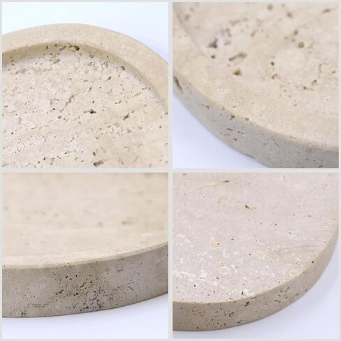 Natural Marble Tray, Oval Vanity Decorative Tray for Bathroom Counter, Countertop Stone Organizer, Catchall Tray for Kitchen, Perfume, Candles, Jewelry Dish Decorative Tray in Saudi Arabia