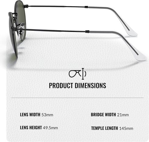 Ray-Ban RB3447 ROUND METAL LEGEND GOLD Round Shaped Sunglasses for Men & Women with Official RAYBAN Eyewear Kit in Saudi Arabia