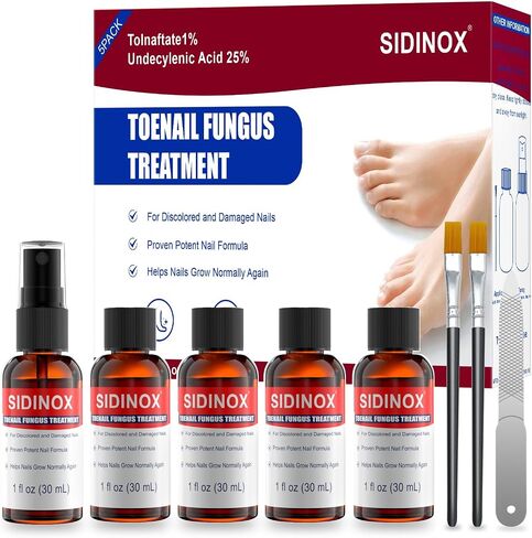 Toenail Fungus Treatment, Treatment Extra Strength with 25% Undecylenic Acid, Fungus Nail Treatment for Damaged Nails, Discolored, Thick Toenails, Help Nail Grow - (1 Fl Oz/30 ml x 5 Pack) in Saudi Arabia