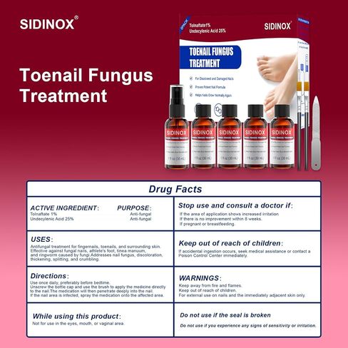 Toenail Fungus Treatment, Treatment Extra Strength with 25% Undecylenic Acid, Fungus Nail Treatment for Damaged Nails, Discolored, Thick Toenails, Help Nail Grow - (1 Fl Oz/30 ml x 5 Pack) in Saudi Arabia